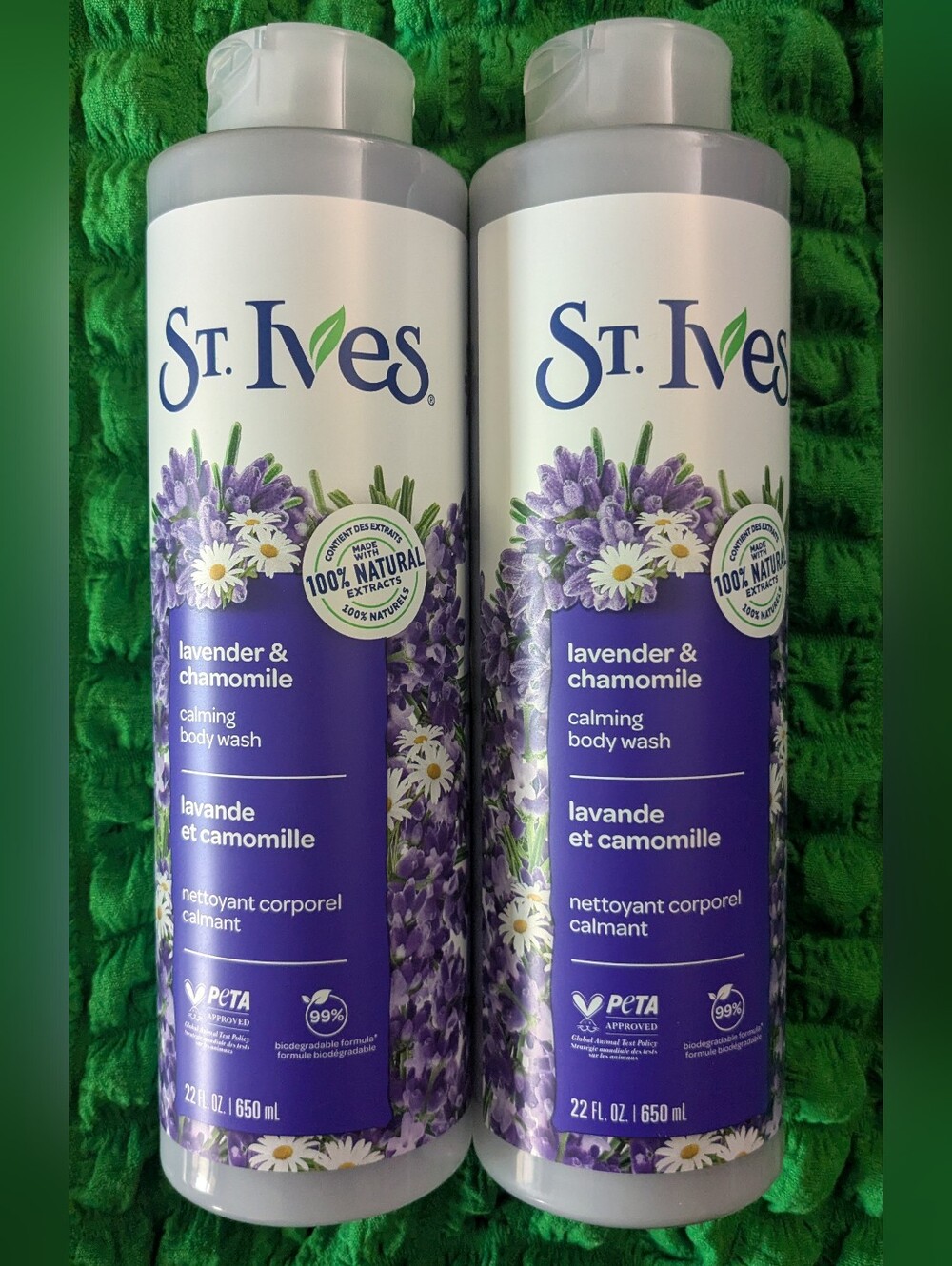 NEW St. Ives Lavender & Chamomile Calming Body Wash x2 22 oz Bottles